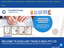 Tablet Screenshot of excellenttravelsindia.com